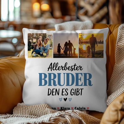 Personalisiertes Kissen Bester Bruder Geschenk Fotocollage Bruder Allerbester Bruder Den Es Gibt 4