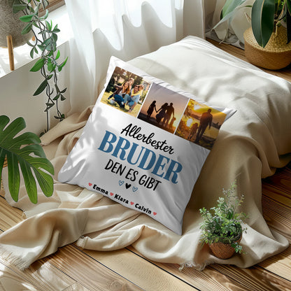Personalisiertes Kissen Bester Bruder Geschenk Fotocollage Bruder Allerbester Bruder Den Es Gibt 5