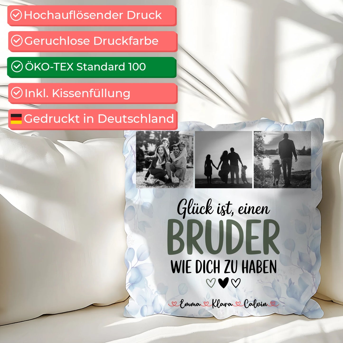 Kissen Für Bruder Fotocollage Bruder Glück Ist einen Bruder Wie Dich Zu Haben 2