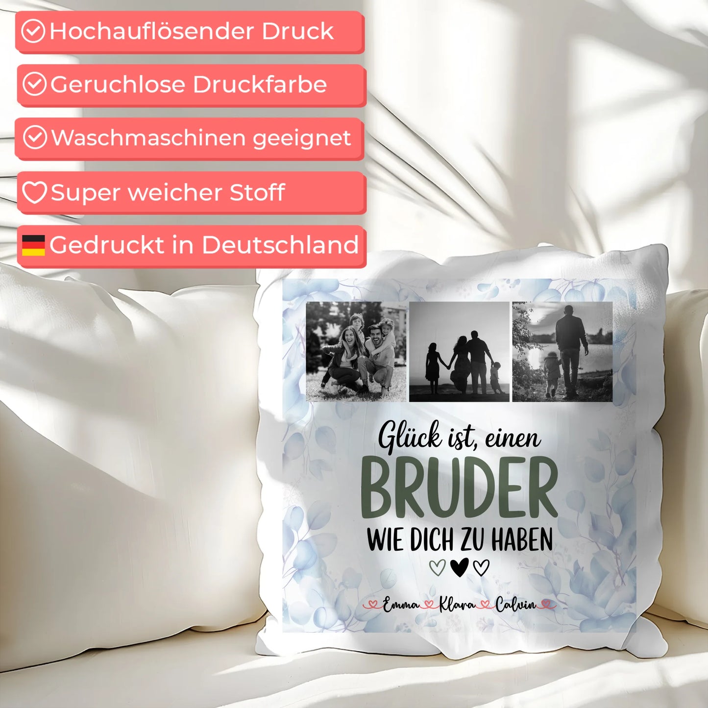 Kissen Für Bruder Fotocollage Bruder Glück Ist einen Bruder Wie Dich Zu Haben