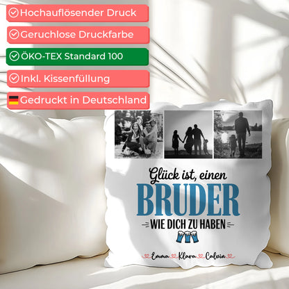 Kissen Bester Bruder Bruder Fotocollage Glück Ist einen Bruder Wie Dich Zu Haben personalisiert 2