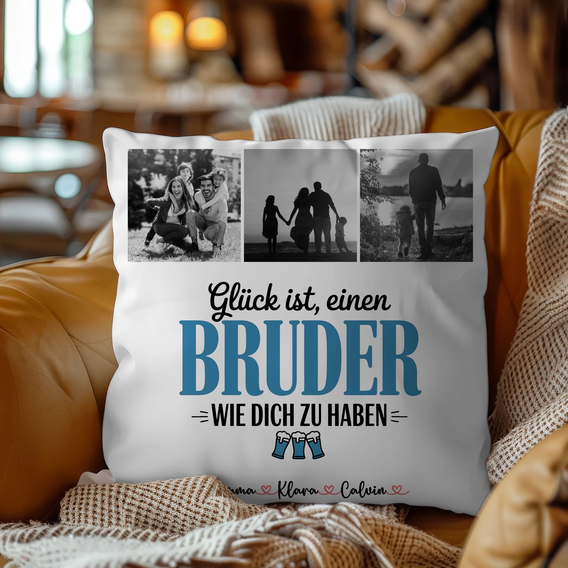 Kissen Bester Bruder Bruder Fotocollage Glück Ist einen Bruder Wie Dich Zu Haben personalisiert 9