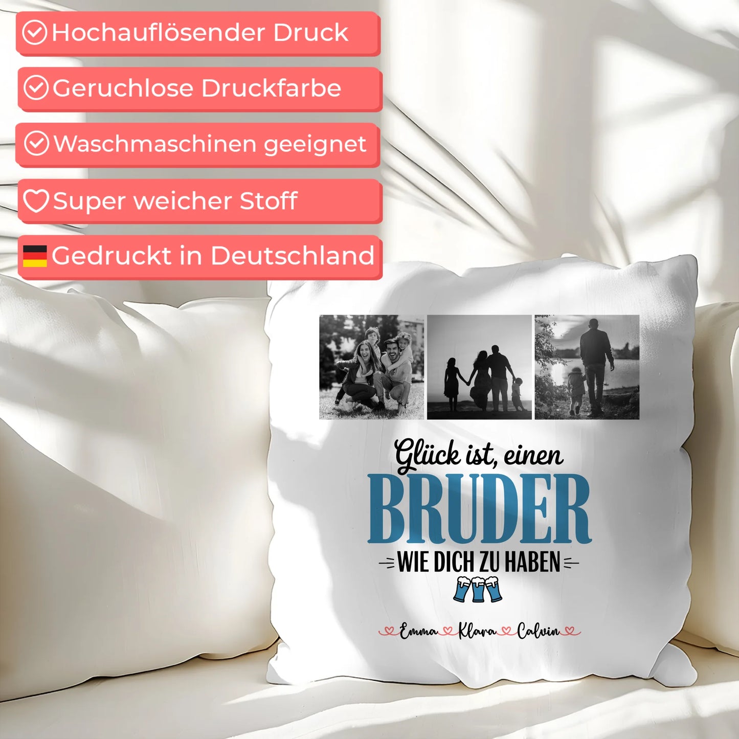 Kissen Bester Bruder Bruder Fotocollage Glück Ist einen Bruder Wie Dich Zu Haben personalisiert