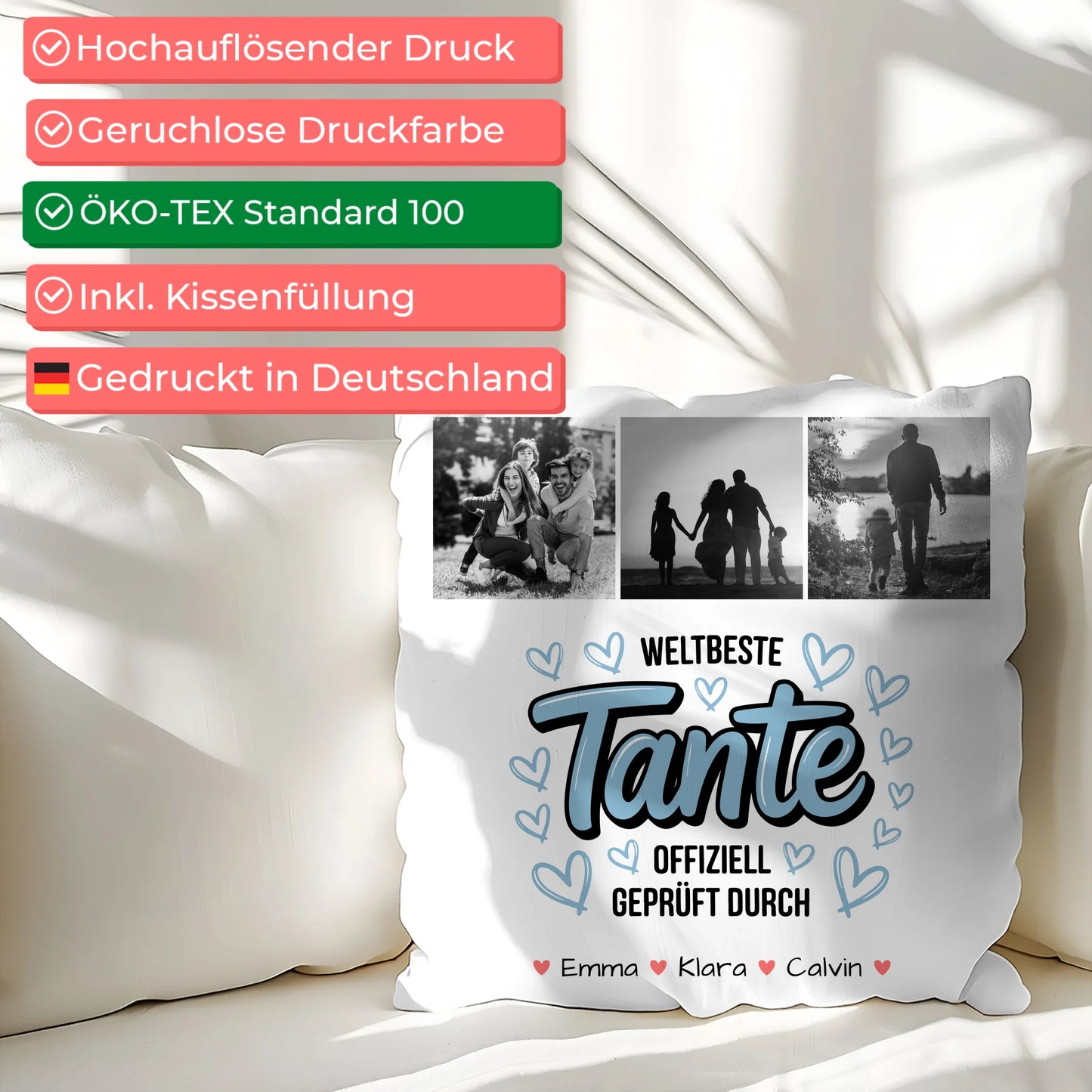 Kissen Beste Tante Fotocollage Tante Weltbeste Tante Offiziell Geprüft Durch 2
