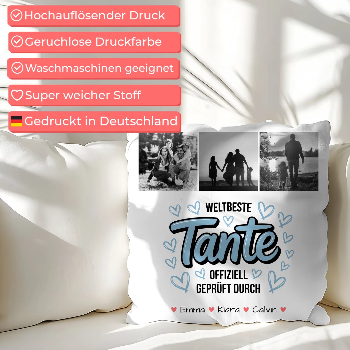 Kissen Beste Tante Fotocollage Tante Weltbeste Tante Offiziell Geprüft Durch 7
