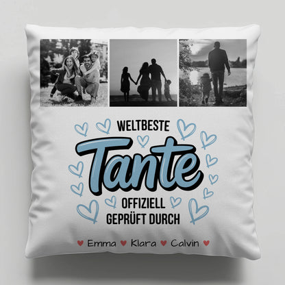 Kissen Beste Tante Fotocollage Tante Weltbeste Tante Offiziell Geprüft Durch 1