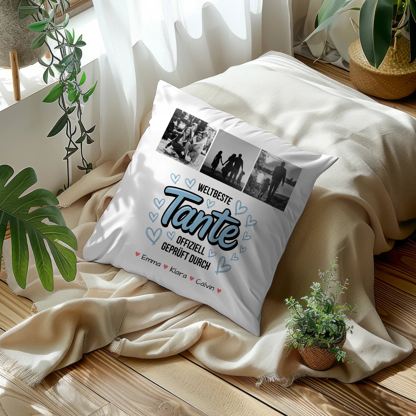 Kissen Beste Tante Fotocollage Tante Weltbeste Tante Offiziell Geprüft Durch