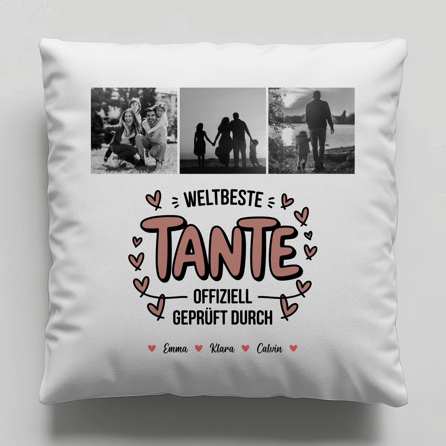 Beste Tante Der Welt Kissen Tante Fotocollage Weltbeste Tante Offiziell Geprüft Durch Geschenk