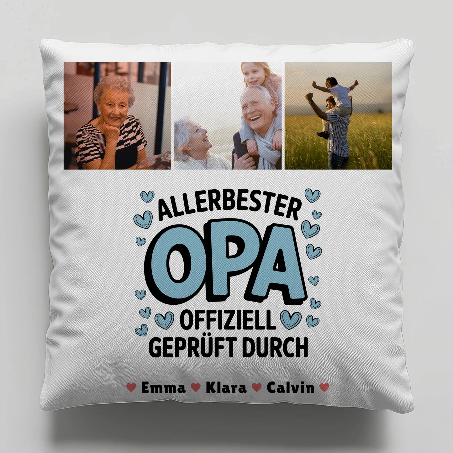 Bester Opa Kissen Geschenk Fotocollage Opa Allerbester Opa Offiziell Geprüft Durch 1