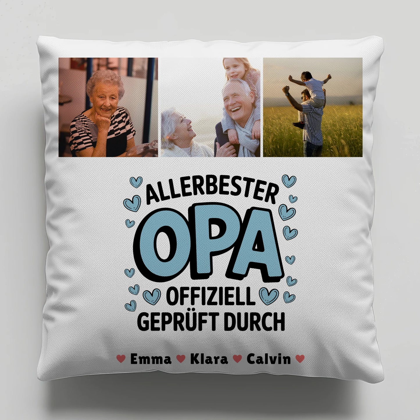 Bester Opa Kissen Geschenk Fotocollage Opa Allerbester Opa Offiziell Geprüft Durch 6