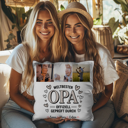 Kissen Opa Ist Der Beste Fotocollage für Opa Weltbester Opa Offiziell Geprüft Durch 3
