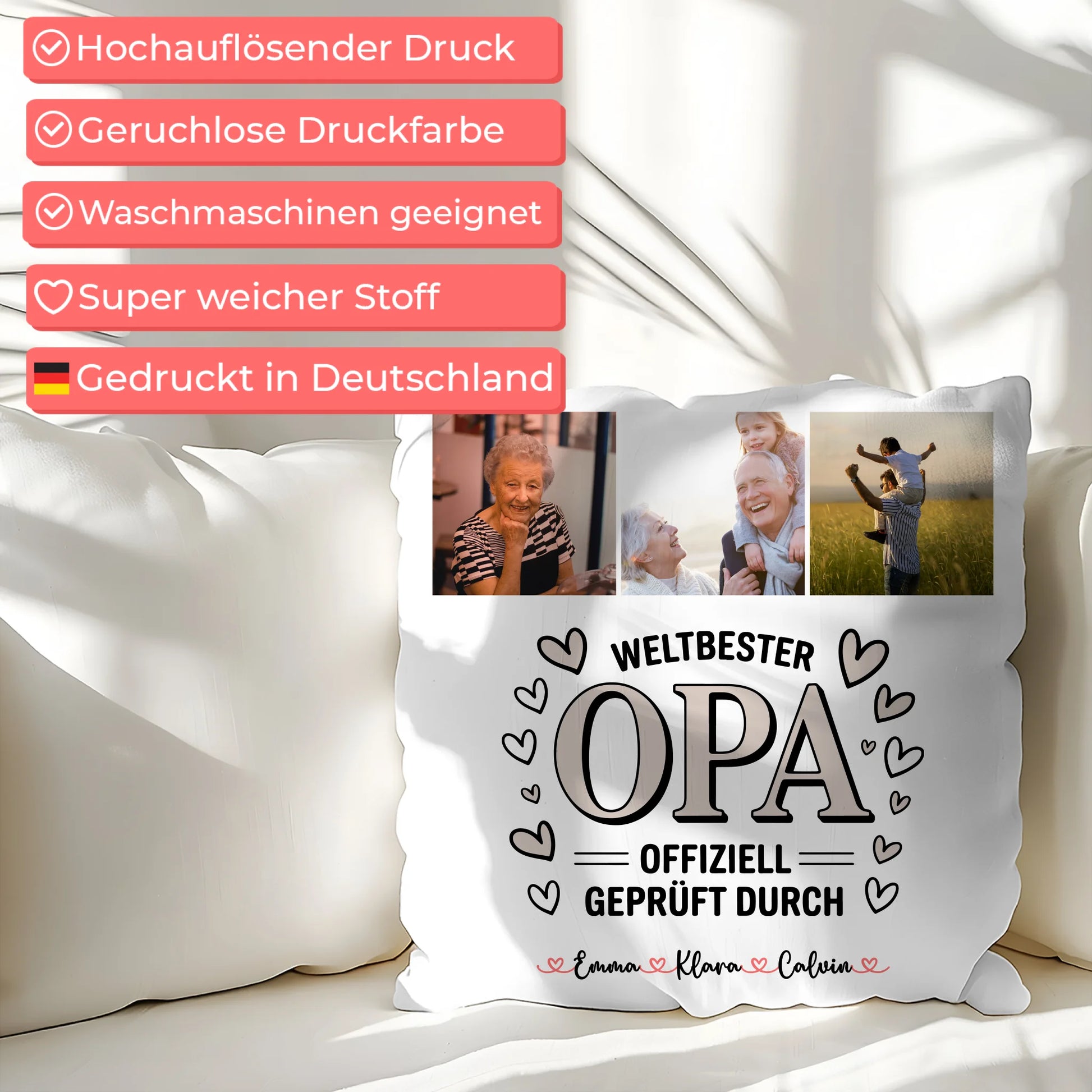 Kissen Opa Ist Der Beste Fotocollage für Opa Weltbester Opa Offiziell Geprüft Durch 7