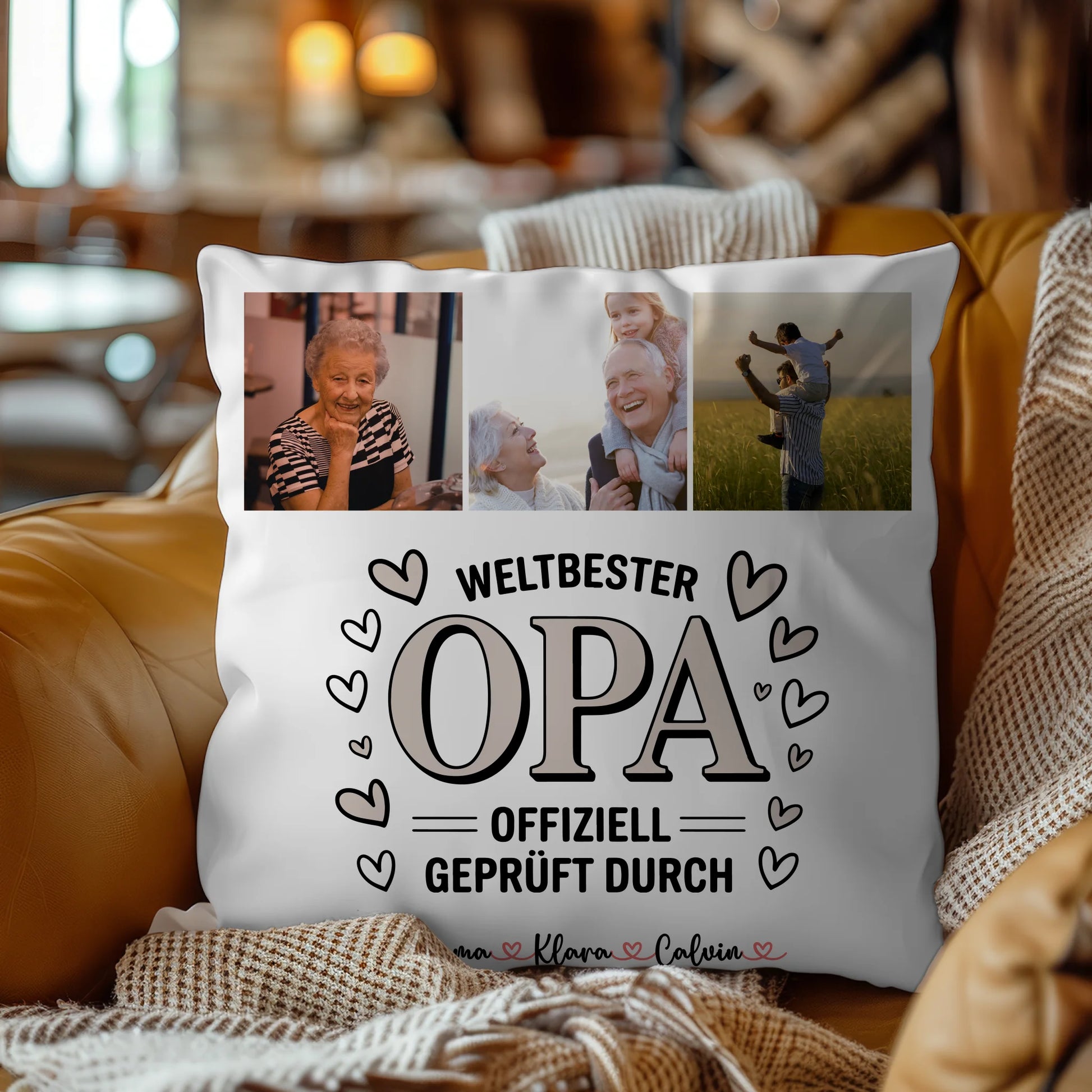 Kissen Opa Ist Der Beste Fotocollage für Opa Weltbester Opa Offiziell Geprüft Durch 4