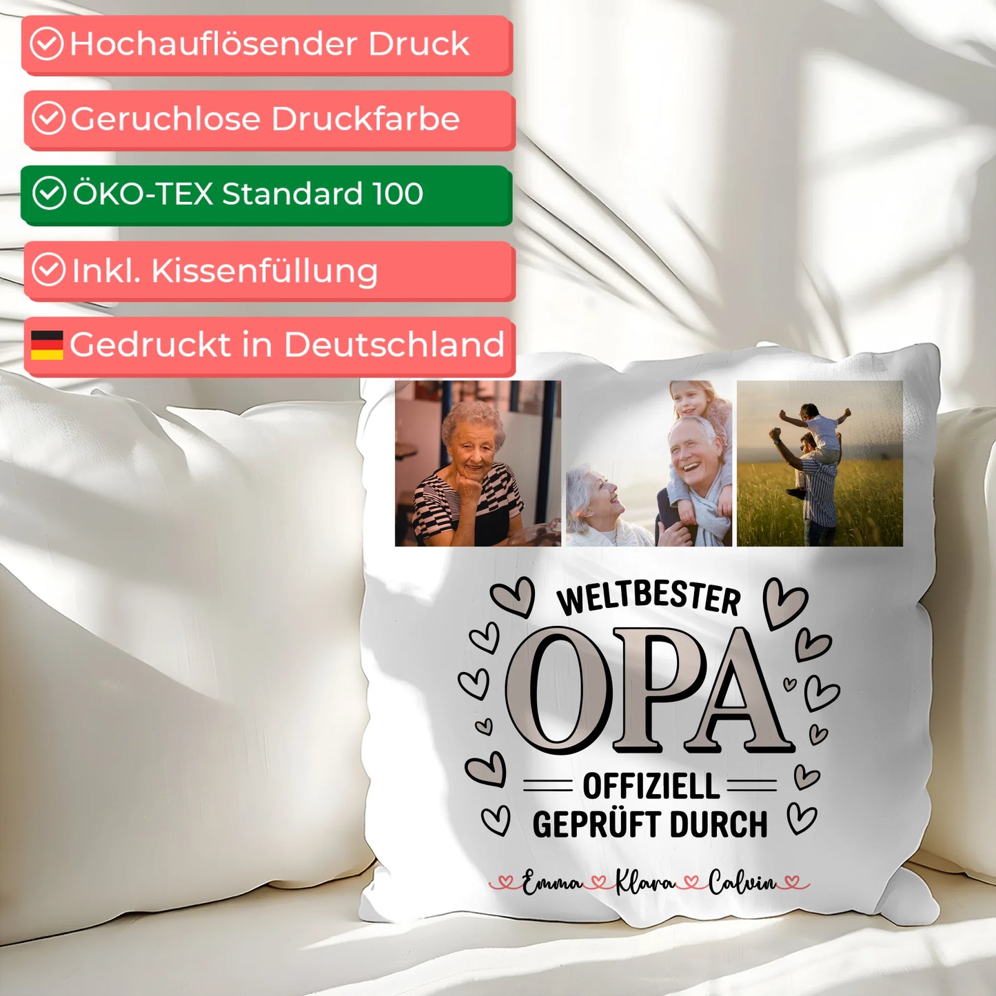 Kissen Opa Ist Der Beste Fotocollage für Opa Weltbester Opa Offiziell Geprüft Durch 2