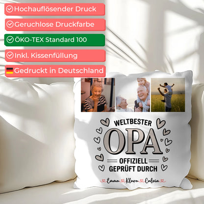 Kissen Opa Ist Der Beste Fotocollage für Opa Weltbester Opa Offiziell Geprüft Durch 2