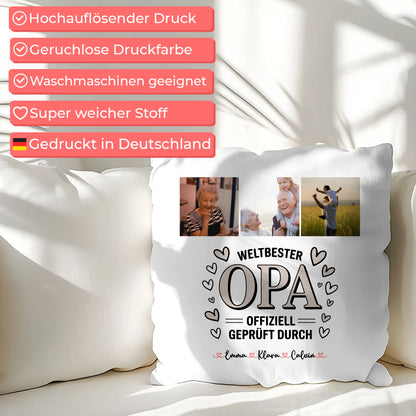 Kissen Opa Ist Der Beste Fotocollage für Opa Weltbester Opa Offiziell Geprüft Durch