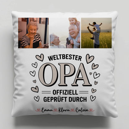 Kissen Opa Ist Der Beste Fotocollage für Opa Weltbester Opa Offiziell Geprüft Durch 1
