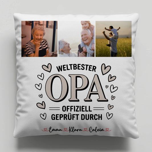 Kissen Opa Ist Der Beste Fotocollage für Opa Weltbester Opa Offiziell Geprüft Durch 1