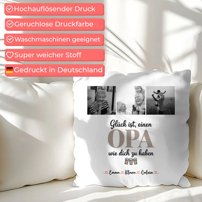 Bester Opa Kissen mit Opa Fotocollage Glück Ist Einen Opa Wie Dich Zu Haben