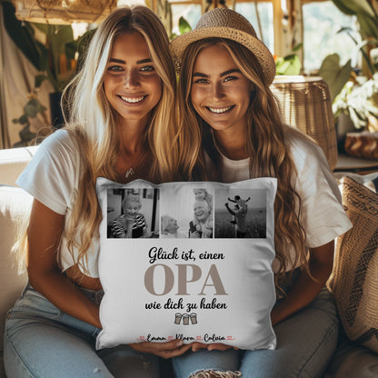 Bester Opa Kissen mit Opa Fotocollage Glück Ist Einen Opa Wie Dich Zu Haben 8