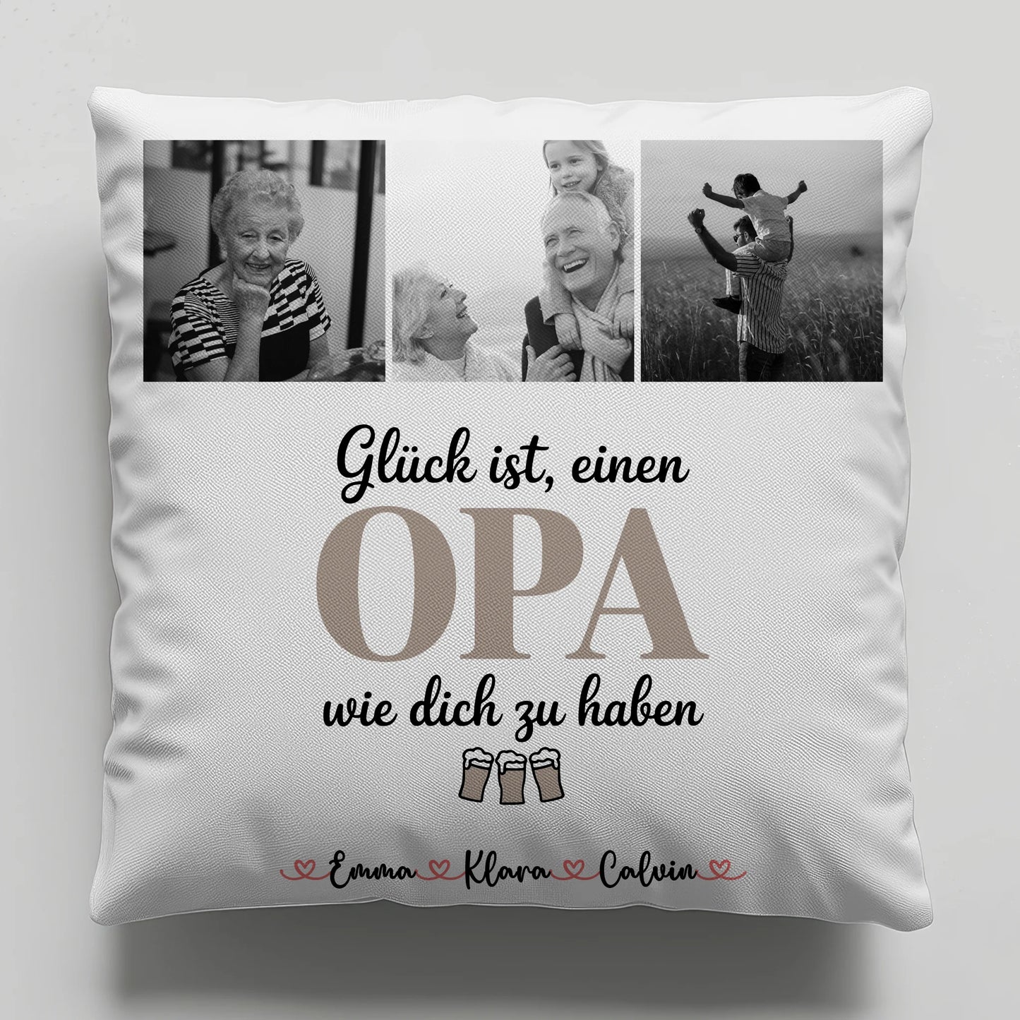 Bester Opa Kissen mit Opa Fotocollage Glück Ist Einen Opa Wie Dich Zu Haben 1