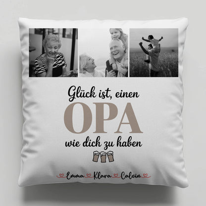 Bester Opa Kissen mit Opa Fotocollage Glück Ist Einen Opa Wie Dich Zu Haben 1