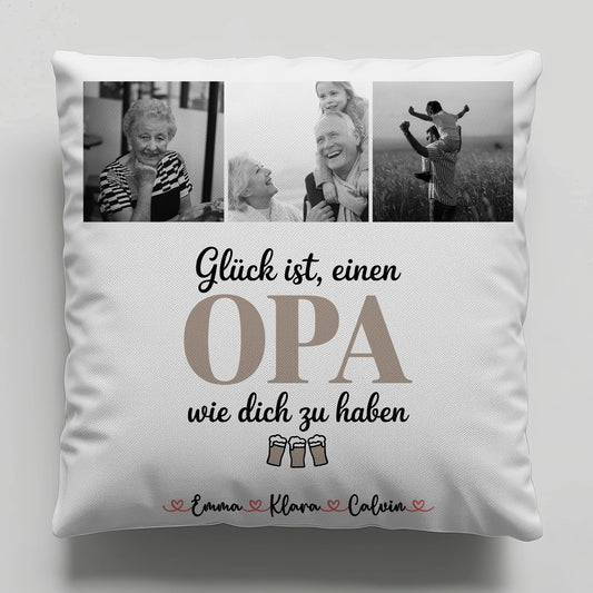 Bester Opa Kissen mit Opa Fotocollage Glück Ist Einen Opa Wie Dich Zu Haben 1