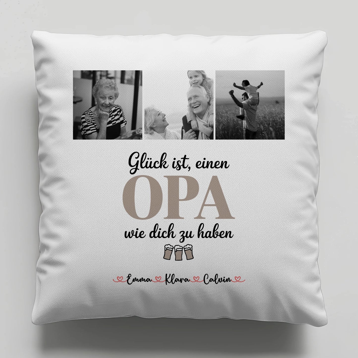 Bester Opa Kissen mit Opa Fotocollage Glück Ist Einen Opa Wie Dich Zu Haben