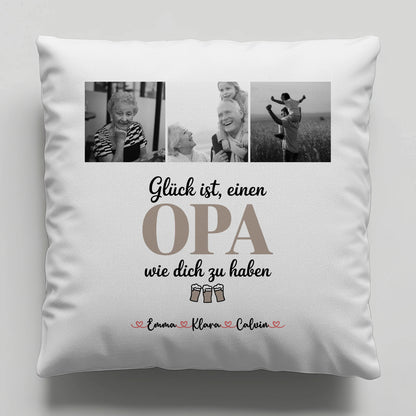 Bester Opa Kissen mit Opa Fotocollage Glück Ist Einen Opa Wie Dich Zu Haben