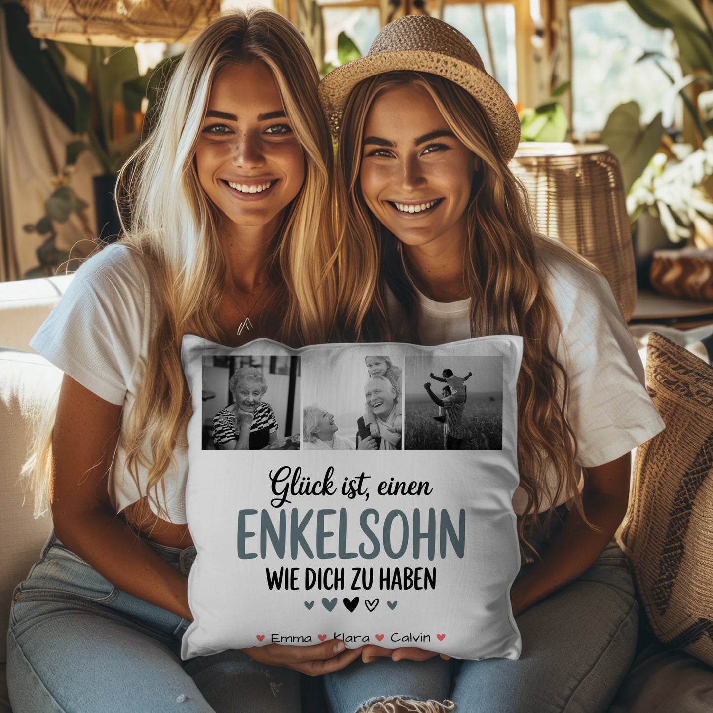 Personalisiertes Foto Kissen Mit Namen Fotocollage Enkelsohn Glück Ist Einen Enkelsohn Wie Dich Zu Haben 8