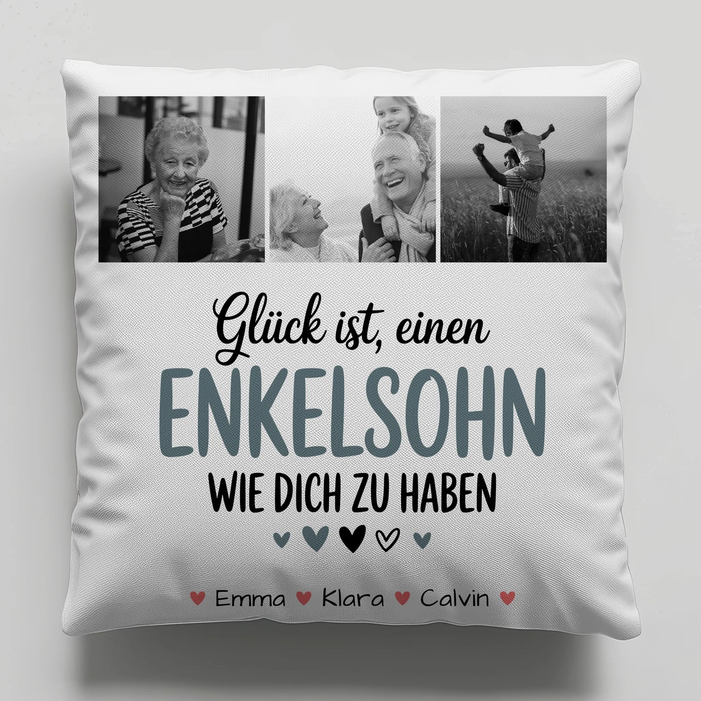 Personalisiertes Foto Kissen Mit Namen Fotocollage Enkelsohn Glück Ist Einen Enkelsohn Wie Dich Zu Haben 1