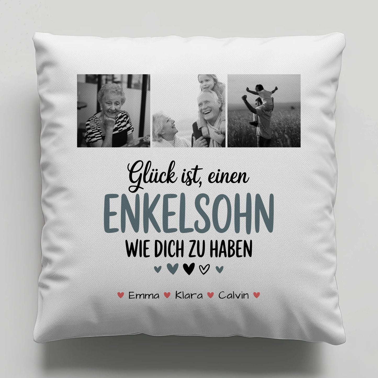 Personalisiertes Foto Kissen Mit Namen Fotocollage Enkelsohn Glück Ist Einen Enkelsohn Wie Dich Zu Haben