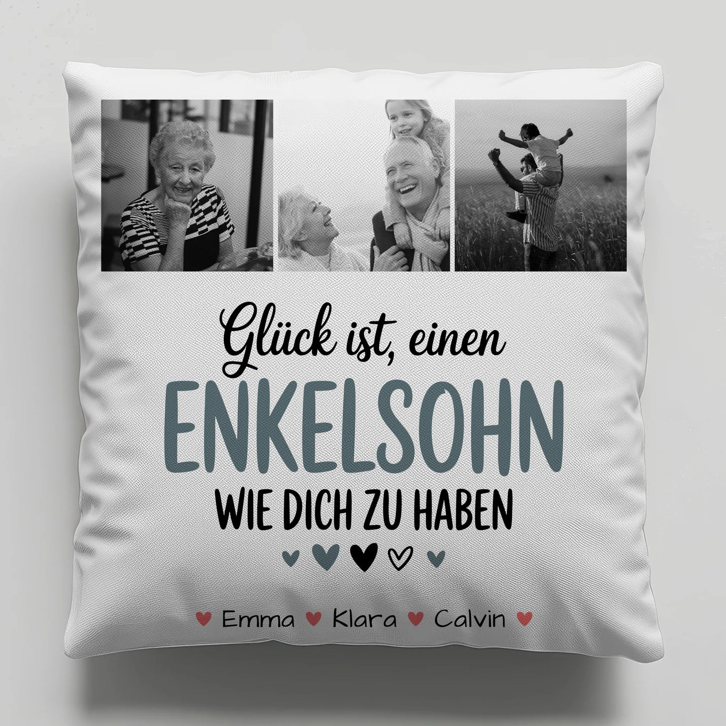 Personalisiertes Foto Kissen Mit Namen Fotocollage Enkelsohn Glück Ist Einen Enkelsohn Wie Dich Zu Haben 6