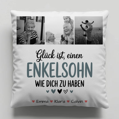 Personalisiertes Foto Kissen Mit Namen Fotocollage Enkelsohn Glück Ist Einen Enkelsohn Wie Dich Zu Haben 6