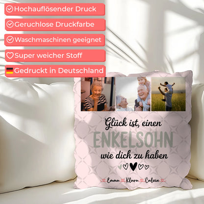Personalisierte Geschenke mit Namen Kissen Fotocollage für Enkelsohn Glück Ist einen Enkelsohn Wie Dich Zu Haben 7