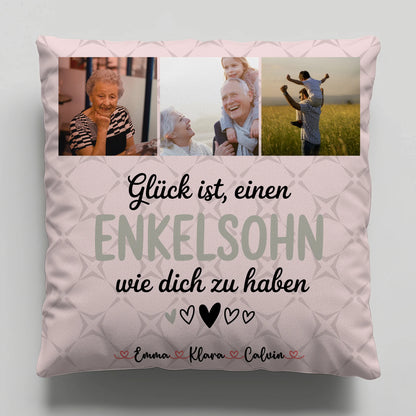Personalisierte Geschenke mit Namen Kissen Fotocollage für Enkelsohn Glück Ist einen Enkelsohn Wie Dich Zu Haben 1