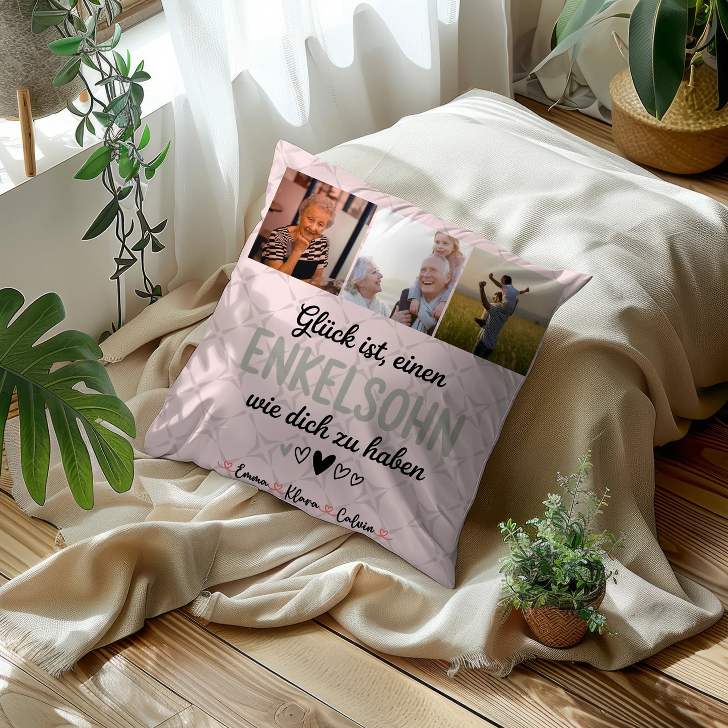 Personalisierte Geschenke mit Namen Kissen Fotocollage für Enkelsohn Glück Ist einen Enkelsohn Wie Dich Zu Haben 10