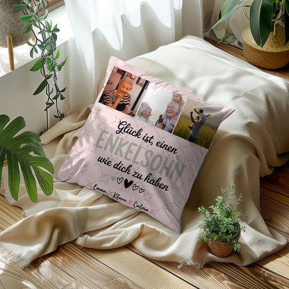 Personalisierte Geschenke mit Namen Kissen Fotocollage für Enkelsohn Glück Ist einen Enkelsohn Wie Dich Zu Haben 10