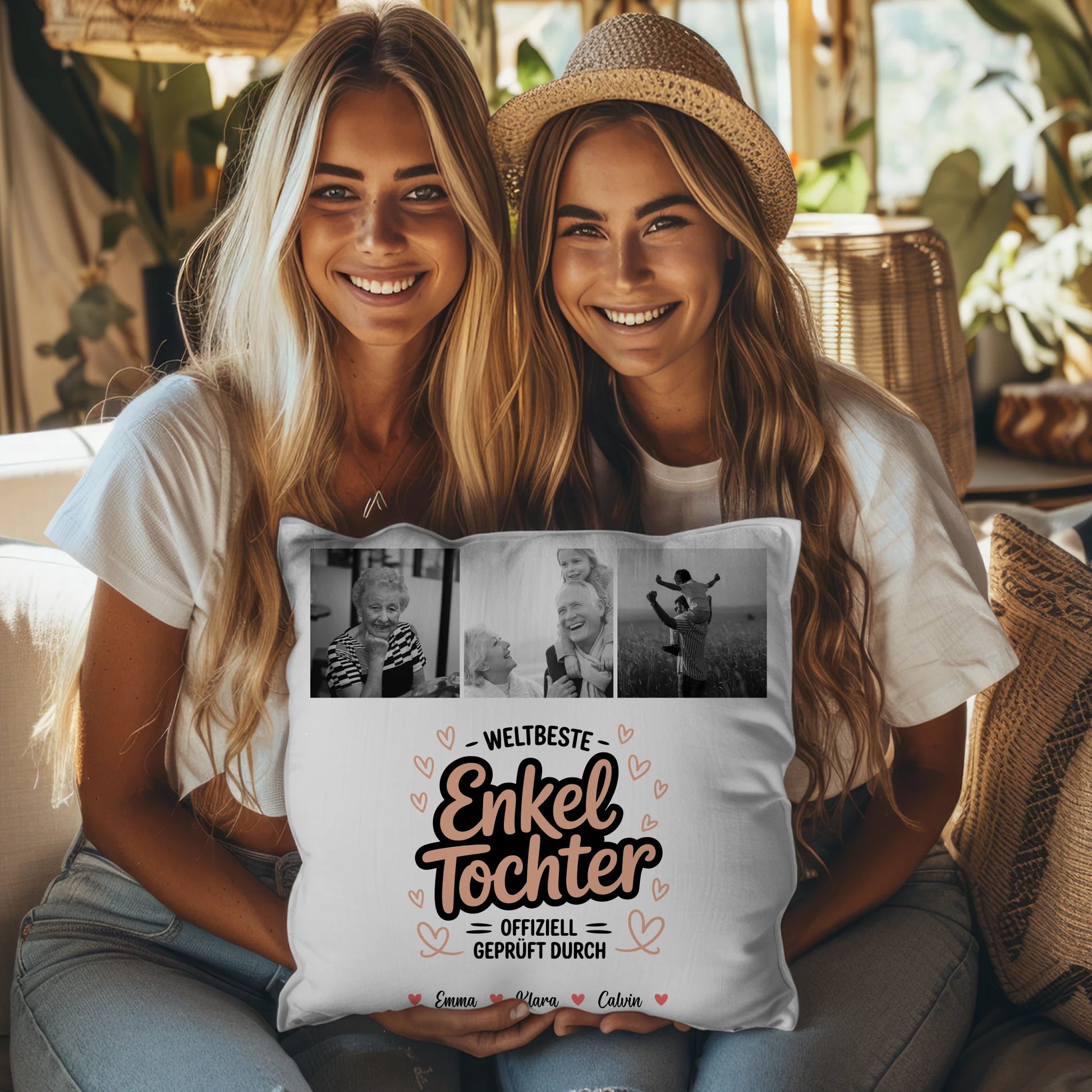 Namen Kissen für Enkeltochter Weltbeste Enkeltochter Fotocollage Offiziell Geprüft Durch 3