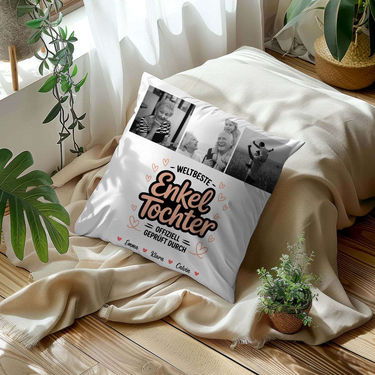 Namen Kissen für Enkeltochter Weltbeste Enkeltochter Fotocollage Offiziell Geprüft Durch 5