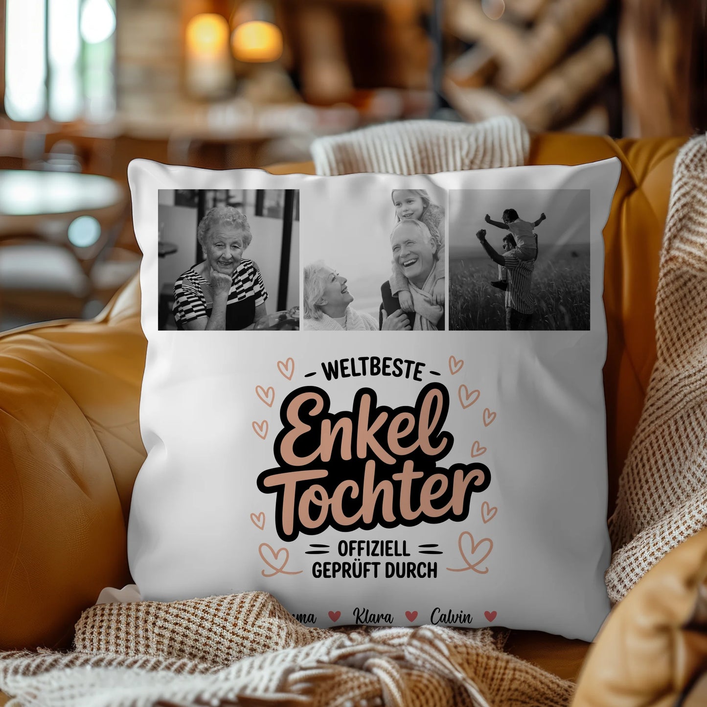 Namen Kissen für Enkeltochter Weltbeste Enkeltochter Fotocollage Offiziell Geprüft Durch 4