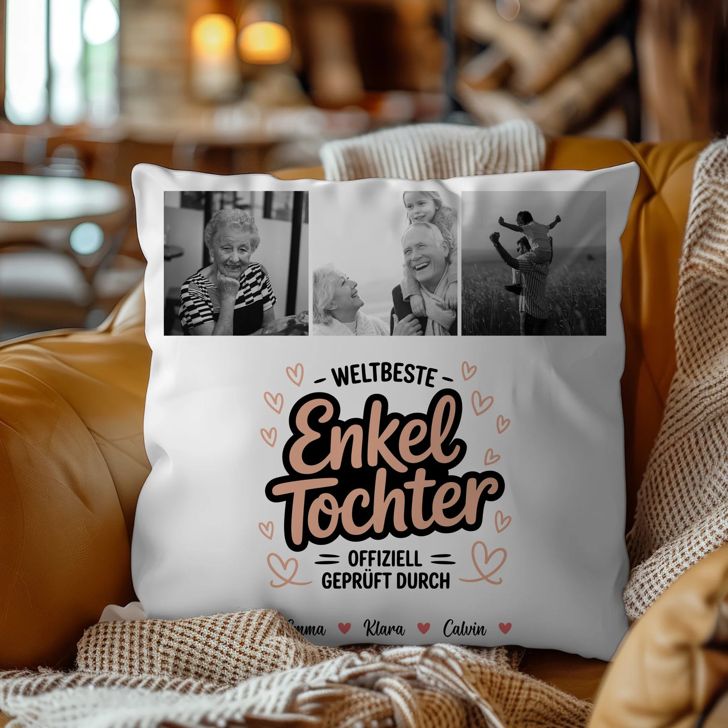 Namen Kissen für Enkeltochter Weltbeste Enkeltochter Fotocollage Offiziell Geprüft Durch 9