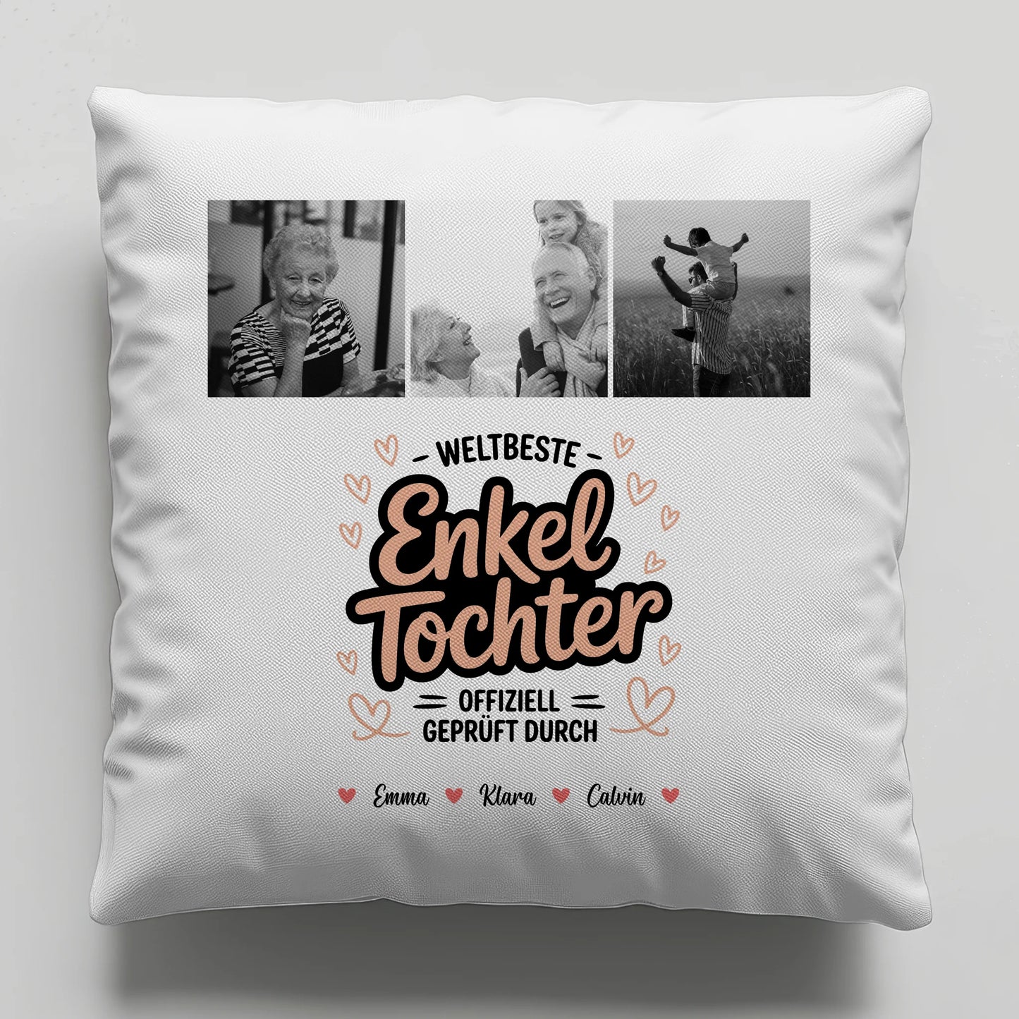 Namen Kissen für Enkeltochter Weltbeste Enkeltochter Fotocollage Offiziell Geprüft Durch