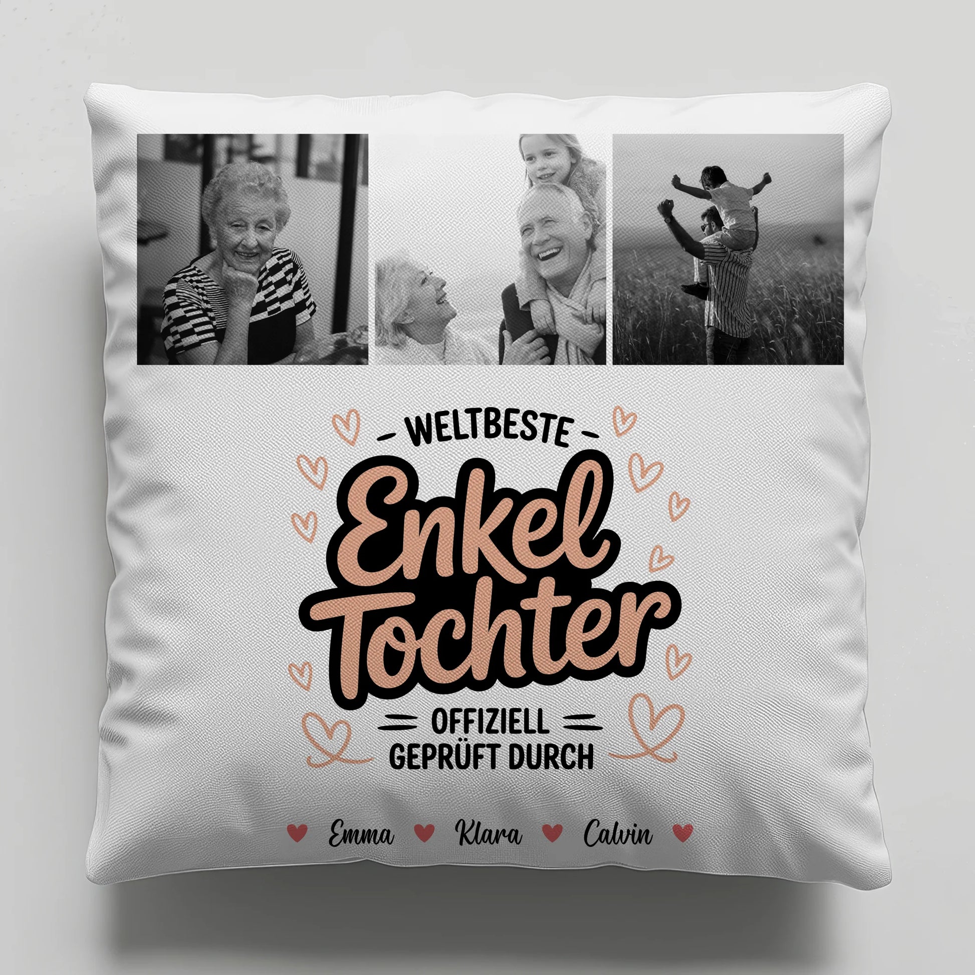 Namen Kissen für Enkeltochter Weltbeste Enkeltochter Fotocollage Offiziell Geprüft Durch 1
