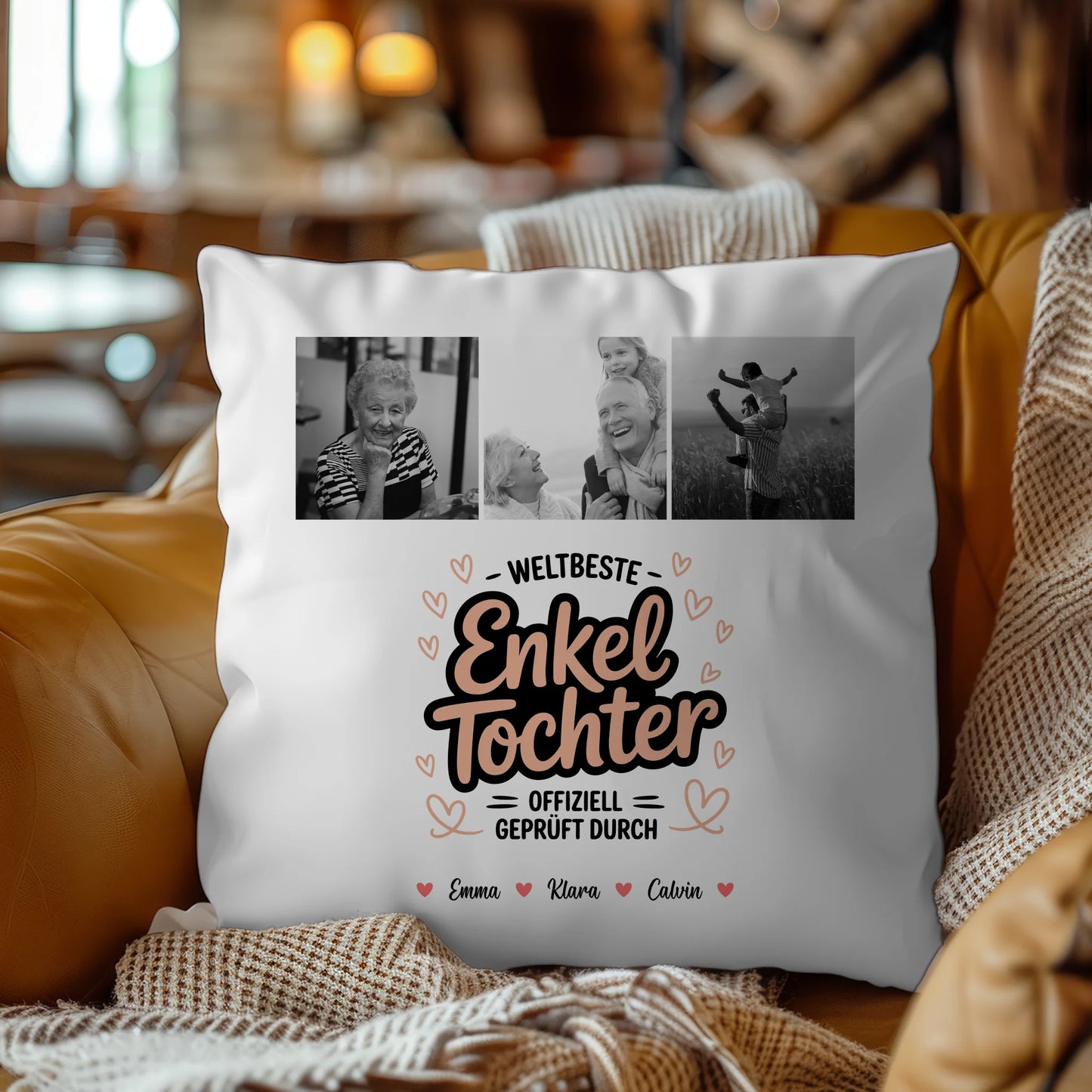 Namen Kissen für Enkeltochter Weltbeste Enkeltochter Fotocollage Offiziell Geprüft Durch