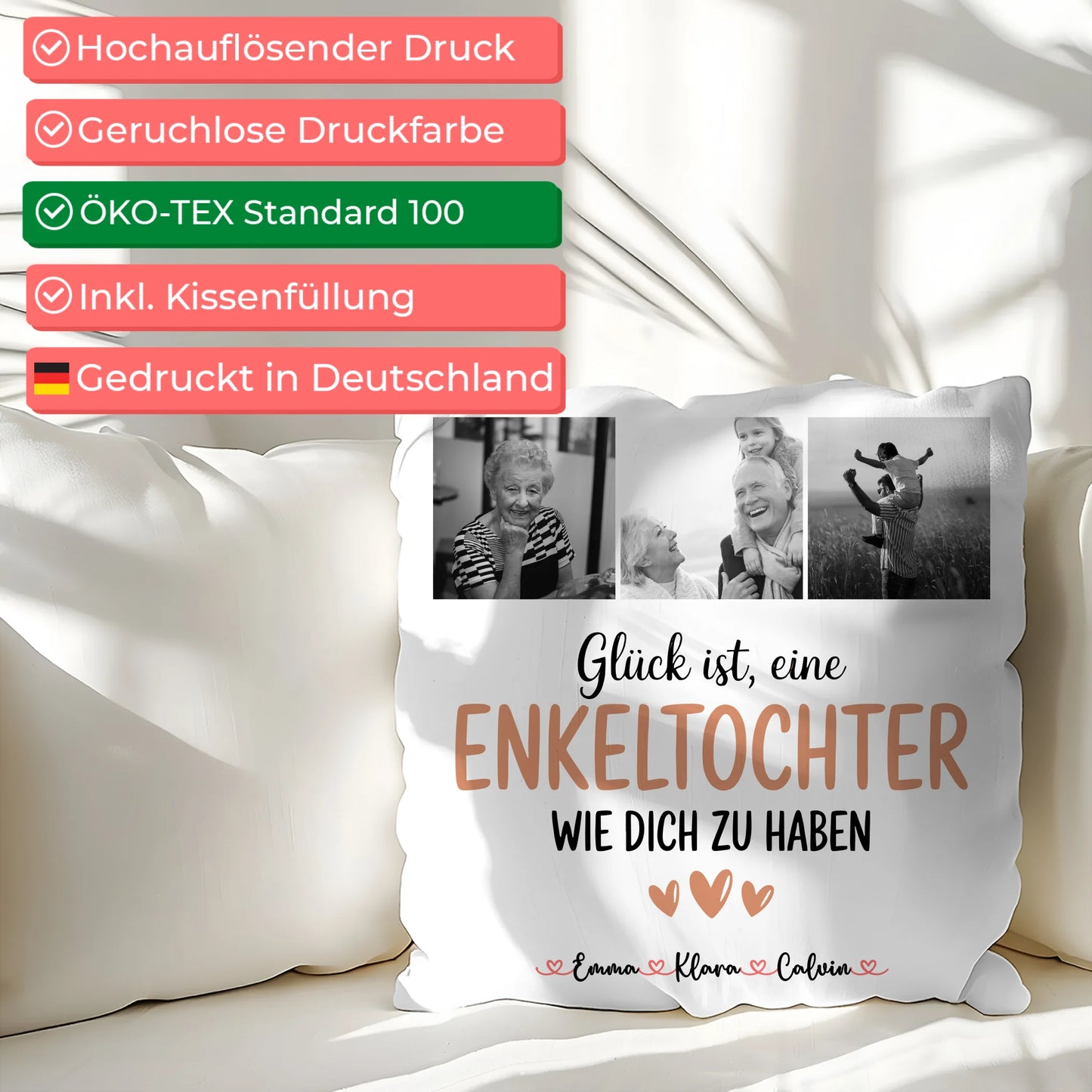 Personalisierte Kissen Mit Namen Fotocollage Enkeltochter Glück Ist Eine Enkeltochter Wie Dich Zu Haben 2