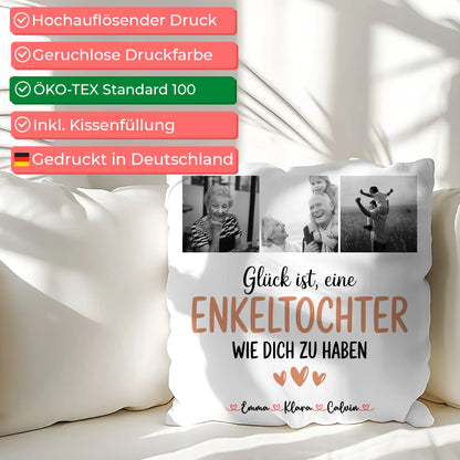 Personalisierte Kissen Mit Namen Fotocollage Enkeltochter Glück Ist Eine Enkeltochter Wie Dich Zu Haben 2