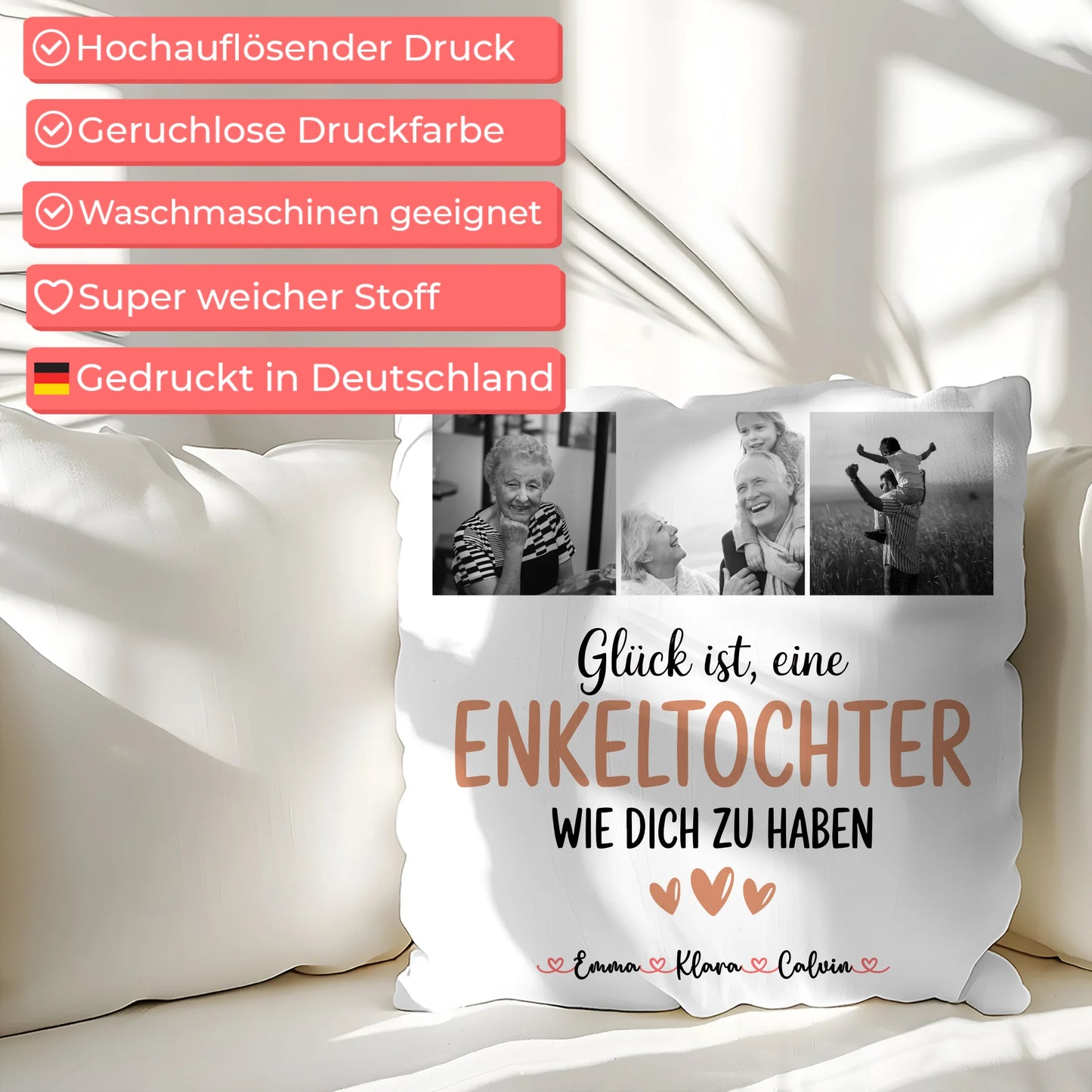 Personalisierte Kissen Mit Namen Fotocollage Enkeltochter Glück Ist Eine Enkeltochter Wie Dich Zu Haben 7