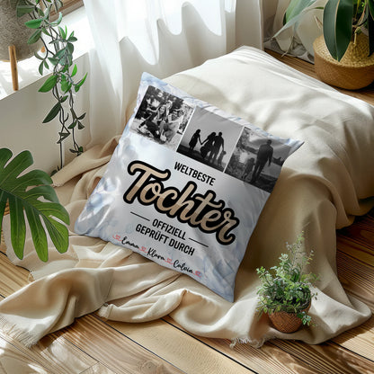 Foto Kissen Mit Namen Tochter Fotocollage Weltbeste Tochter Offiziell Geprüft Durch Geschenk 5