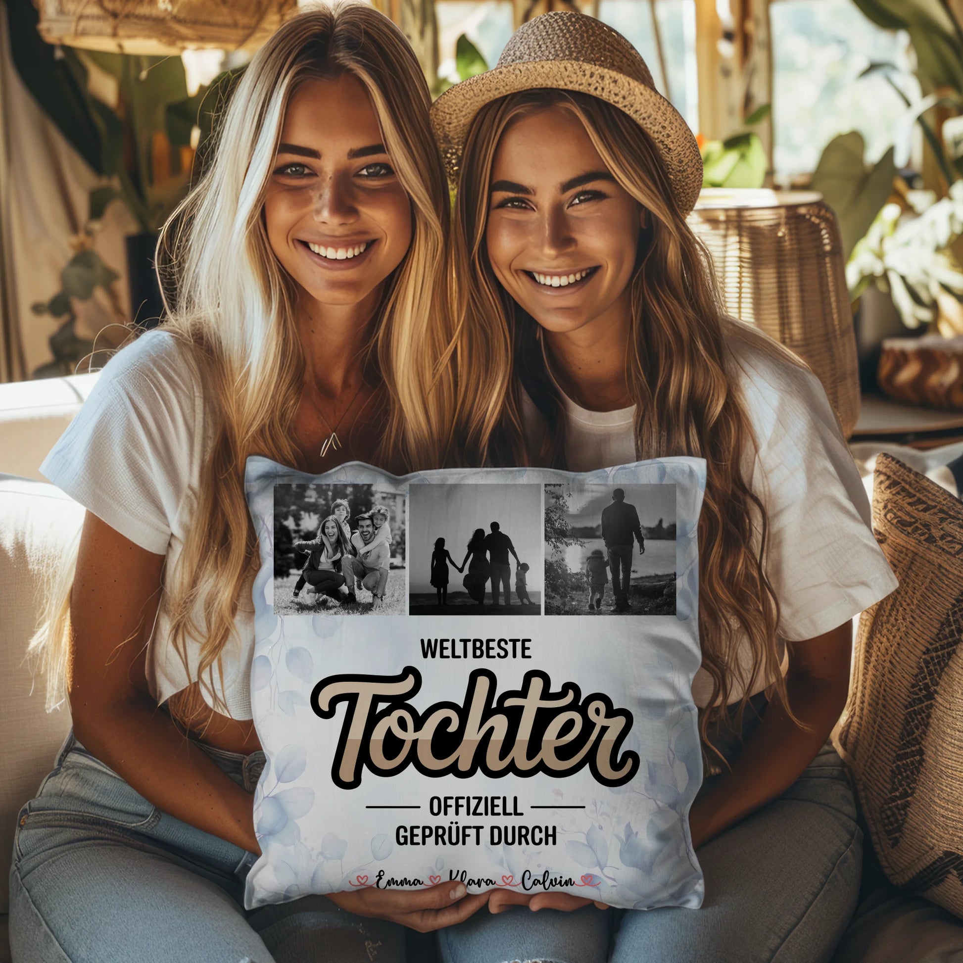 Foto Kissen Mit Namen Tochter Fotocollage Weltbeste Tochter Offiziell Geprüft Durch Geschenk 3